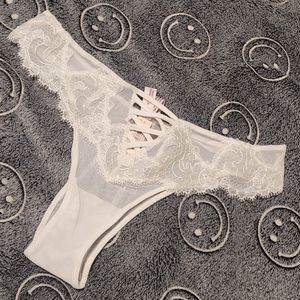 Victoria's Secret white floral lace Brazilian panties